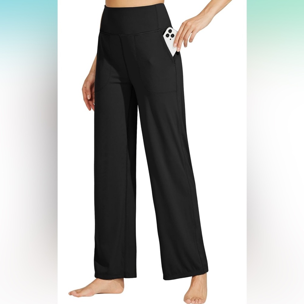 New with tags Willit Classic Black High-Rise yoga Wide Leg Pants, size XXL - Picture 3 of 15